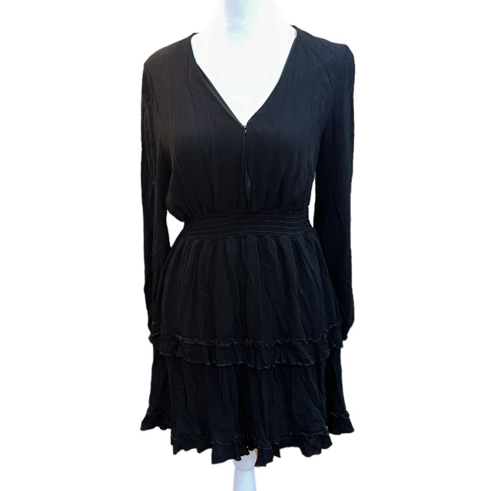 Altar'd State Lexley Ruffle‎ Dress Black Size Small